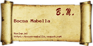 Bocsa Mabella névjegykártya